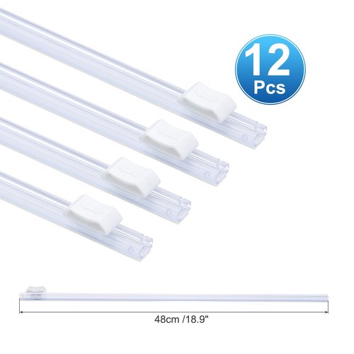 PATIKIL 12pcs Plastic Wrap Cutter, 19in Plastic Wrap Slide Cutter Self Adhesive Installation Replacement for Aluminum Foil Wax Paper Parchment Paper Wrap Dispenser, White