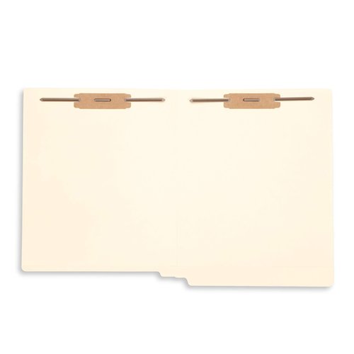 50 End Tab Fastener File Folders - Reinforced Straight Cut Tab 2 Prong Folders- Designed to Organize Standard Medical Files and Office Documents - Letter Size, Manila, 50 Pack