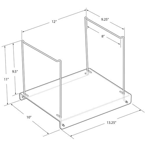 Azar Displays 300359 Acrylic Desktop File Hanging Organizer with Metal Bar