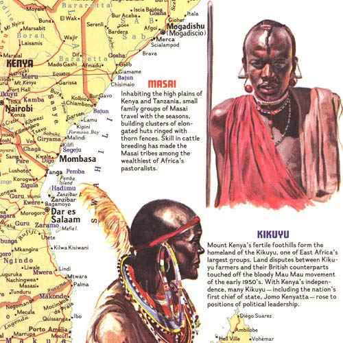National Geographic: Peoples of Africa 1971 - Historic Wall Map Series - 24.5 x 22.5 - Laminated