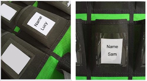NIMES Hanging Organizer Classroom Pocket Chart for Cell Phones Calculator Holder with DIY Clear Card Pockets (30 Pockets)