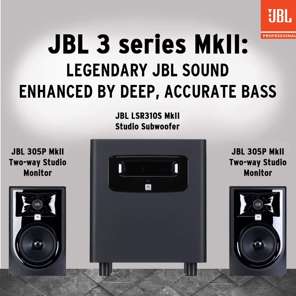 (2) JBL 305P MkII 5" 2-Way Active Powered Studio Reference Monitors Speakers
