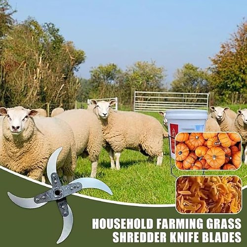Household Farming Grass Shredder Knife Blades,Adjustable Diameter Vegetable Shredder Set with 12 Mounting Holes,Easy to Use Home Grass Cutter,Improved Chopping Efficiency for Grass and Vegetables (C)