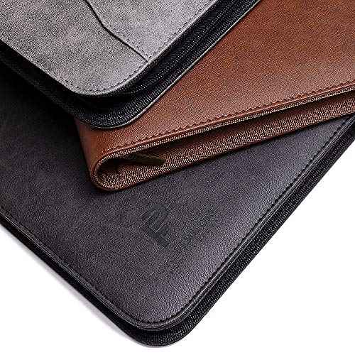 Forevermore Portfolios Portfolio Organizer - 3 Ring Binder with Notepad - 1.5 Inch Rings - Zippered Storage Pockets for Papers, Travel Documents, Presentation Folder, Cards, Passport, Tickets - Black