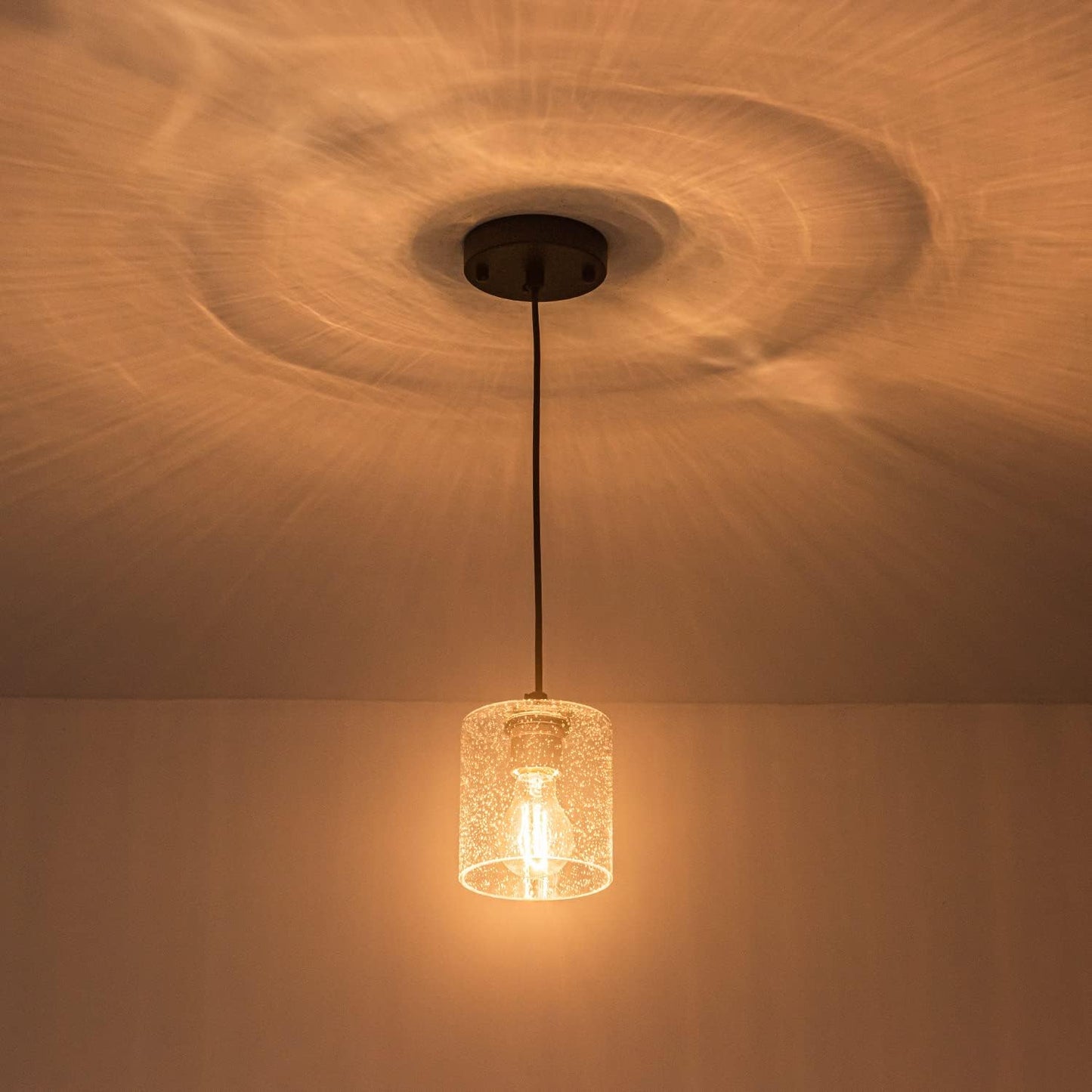 1 Pack Seeded Clear Glass Lamp Shade Replacement Glass Shade for Pendant light, Floor lamp, Desk lamp,Wall Sconces and Bathroom Vanity lights.1-5/8-Inch Fitter Opening