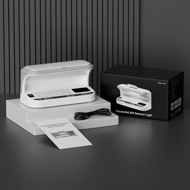 AROHANI Portable Counterfeit Bill Detector with 8X Magnifying, 2 LED UV Light, Large Watermark Area for Money, IDs and Credit Cards