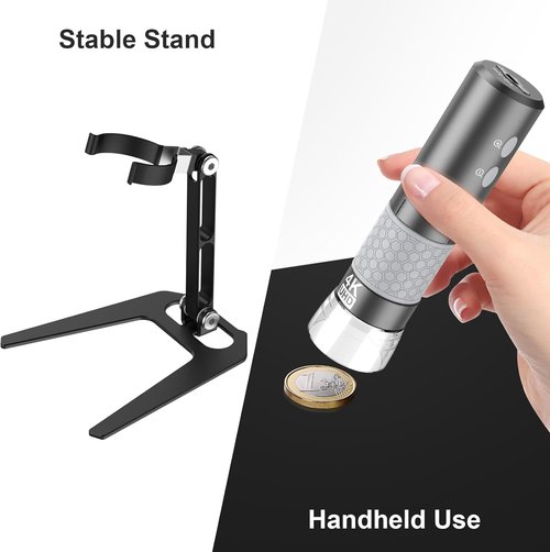 Jiusion WiFi USB Digital Handheld Microscope - 50 to 1000x Wireless Magnification | 4K Camera with Metal Stand