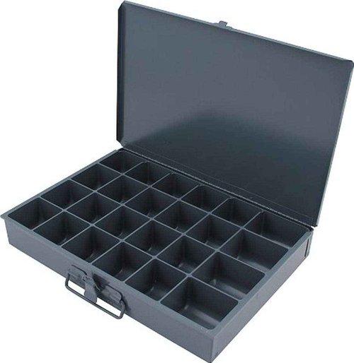 Allstar Performance ALL14366 Metal Storage Case, 24 Compartments, 9.5" x 13.5" x 2"