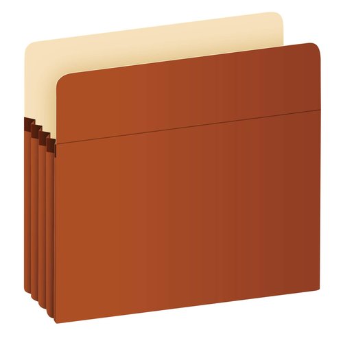 Pendaflex Expanding File Pockets, Letter Size, Redrope, 3.5" Expansion (1524E-OX) & File Pockets, 1.75 Inch Expansion, Brown, Letter, 25 per Box (1514C-OX)