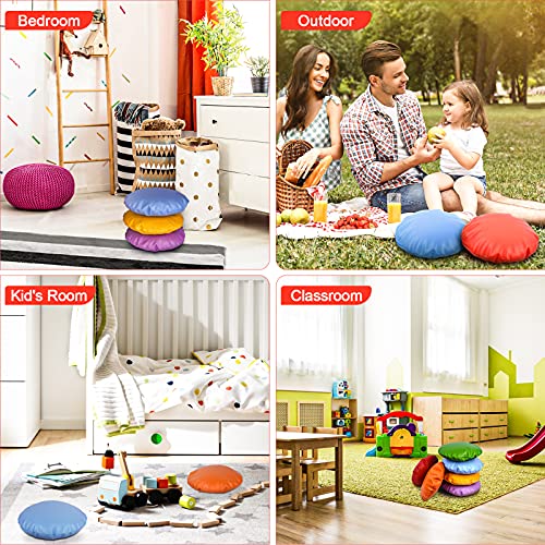 GAMENOTE Round Floor Cushions for Classroom - Comfy Memory Flexible Seating Floor Seat Cushion for Kids Distance Learning (6 Pieces)
