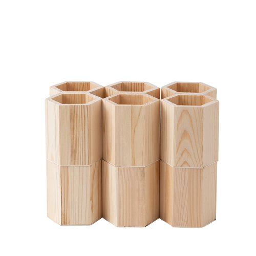 Xhqsulsclac 12pcs Wooden Pencil Holder,Table Top Organizer Stationery,L3.1 x W3.1 x H3.9in Desk Accessories Makeup Brush Holder for School Home Office Supplies