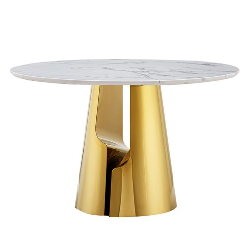 HomVent Round Faux Marble Dining Table and Chair Set for 4, 47.2'' White Circle Faux Marble Kitchen Table Set with Dining Chairs, Modern Round Table Set for Kitchen