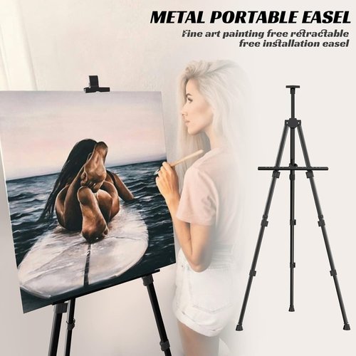 Aredy 66" Portable Art Easel - Metal Table Top Easel for Painting & Drawing (2 Pack)