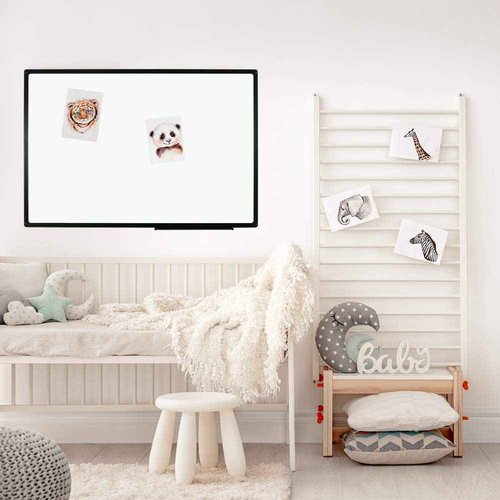 JILoffice Magnetic Whiteboard/White Board, Dry Erase Board 36 x 24 Inch, Black Aluminum Frame Wall Mounted Board for Office Home and School