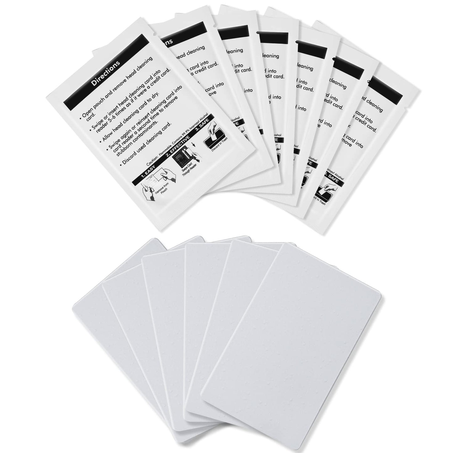 CR80 Cleaning Cards, Dual Side Card Reader Cleaner, POS Swipe Terminal Cleaning Cards CK-CR80 (50pcs)