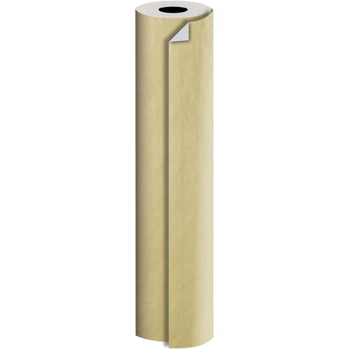 Jillson Roberts Bulk 1/4 Ream Double-Sided Reversible Gift Wrap, 30" x 208', Metallic Gold/Metallic Silver Kraft