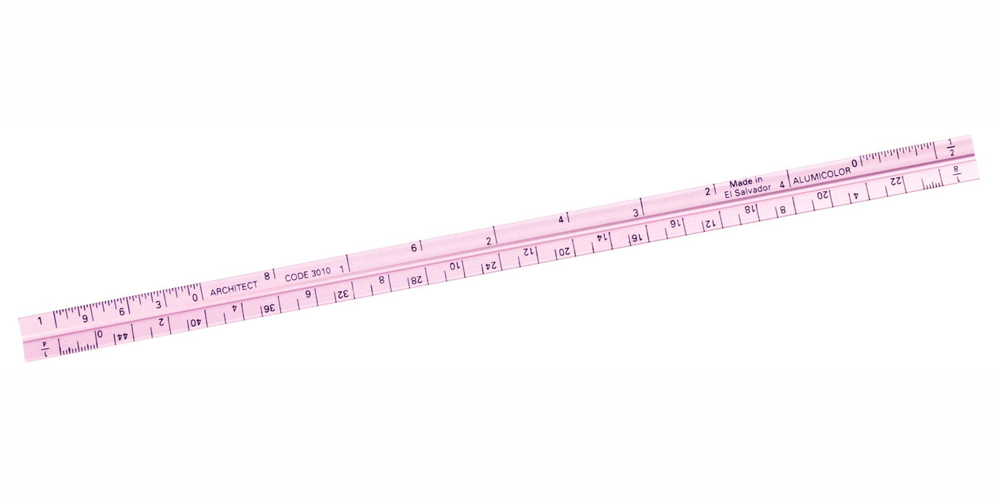 Alumicolor Pocket-Size Architect Scale, Aluminum, 6 inches, Pink (3010-7)