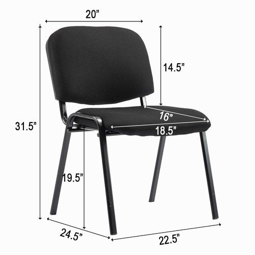 Stackable Chairs, Waiting Conference Room Office Reception Chair Armless Guest Stacking Chair for Breakroom Banquet Lobby Hall Training Room (Mesh-Cushion,Black,5PCS)