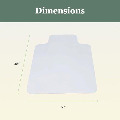 HON Office Chair Mat for Carpet, Computer Desk Chair Mat for Carpeted Floors, Easy Glide for Office or Home with Extended Lip (36” x 48”)