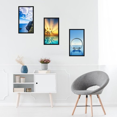 MENNTHUI Black Picture Frame - 10x22 Inch Wall Mount for Photos, Paintings & Artwork