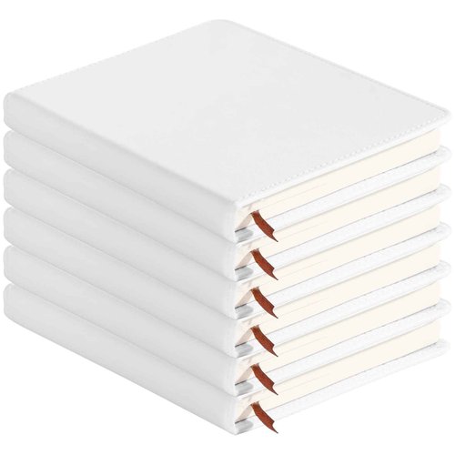 Lnrueg 6 Pcs Sublimation Notebook Blank Journal A6 100 Pages - Hardcover PU Notebooks for Note Taking Plan Making Diary Writing - School Office Supplies