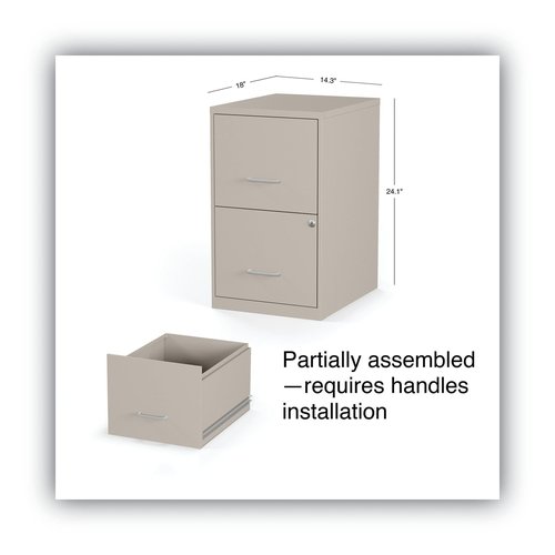 Alera Soho Vertical File Cabinet, 2 Drawers: File/File, Letter, Putty, 14" X 18" X 24.1"