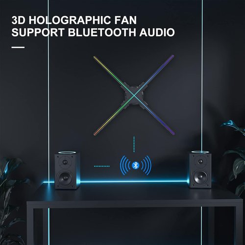 Skiennix 3D Hologram Fan - 31.5 Inch Hi-Resolution 928 HD LED Beads | APP, Bluetooth Audio & WiFi Support