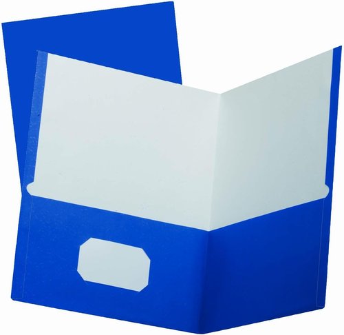 Oxford Two-Pocket Folders - Blue Letter Size | 25 Count for School Organization