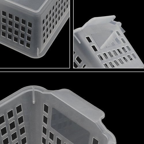 Qskely Clear Small Plastic Pencil Storage Baskets, Pack of 6