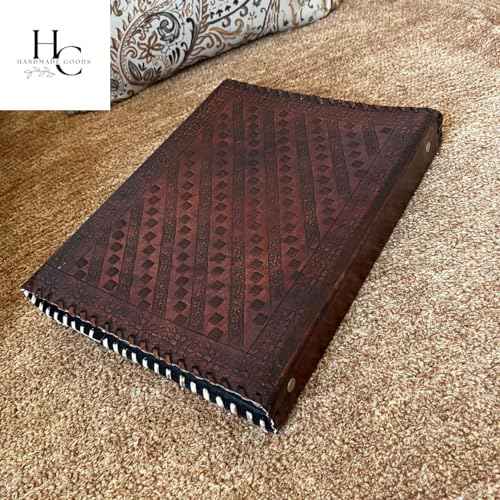 Leather 3 Ring Binder 1 Inch, Three Ring Binders Fits 8.5" x 11" Binders for Photo Album, Home, School and Office Supplies, Leather Portfolio (Brown)