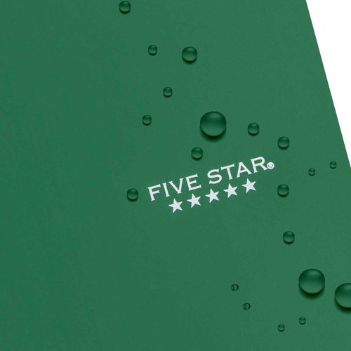 Five Star Spiral Notebook + Study App, 5 Subject, College Ruled Paper, 8-1/2" x 11", 200 Sheets, Fights Ink Bleed, Water Resistant Cover, Forest Green (72079) (Pack of 6)