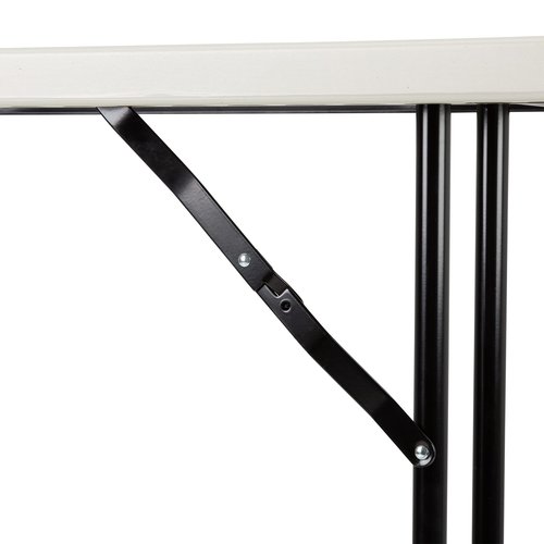 Norwood Commercial Furniture 8' Indoor/Outdoor Folding Training Table, Rectangular Blow-Molded Plastic Folding Training and Event Table, Gray