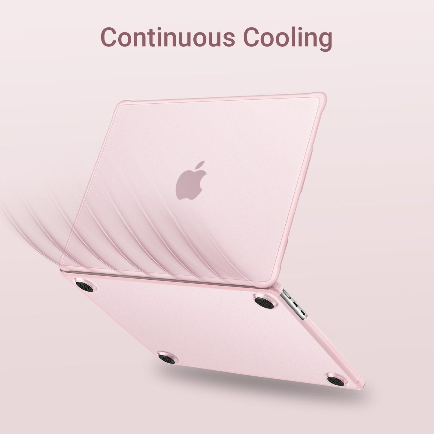 MOSISO Anti-Crack Slimness Case for MacBook Air 13 inch M5 M4 M3 M2 2026-2022 A3449 A3240 A3113 A2681, 3 in 1 Kit Anti-Fingerprints Reinforced TPU Bumper Hard Shell for MacBook Air 13.6, Pink