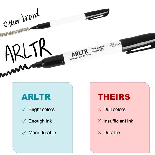 ARLTR Dry Erase Markers Bulk, 200 Pack Black Whiteboard Markers with Fine Tip, Low Odor Dry Erase Markers for School Office Home …