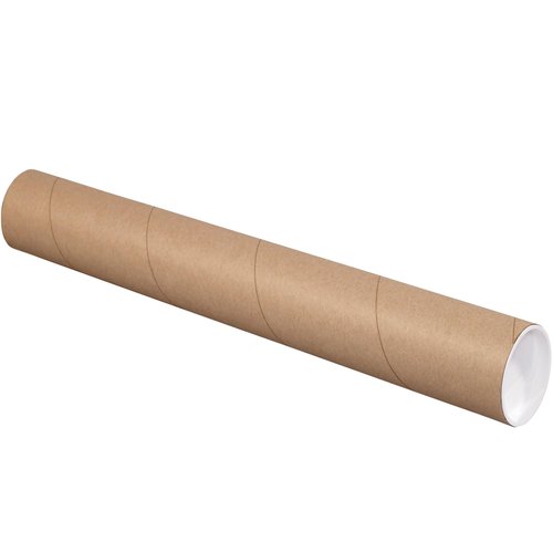 Stamps.com Mailing Tubes with Caps, 3" x 20", Kraft, 24/Case