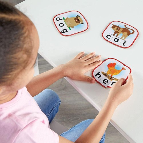 Learning Resources 3-Letter Word Puzzle Cards - Self-Correcting Fun for Kindergarten Readiness | Ages 3+