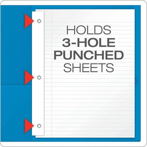Oxford 57713 Twin-Pocket Folders with 3 Fasteners, Letter, 1/2-Inch Capacity, Assorted, 25/Box