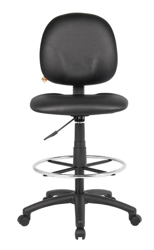 Boss Office Products Stand Up Caressoft Drafting Stool without Arms in Black