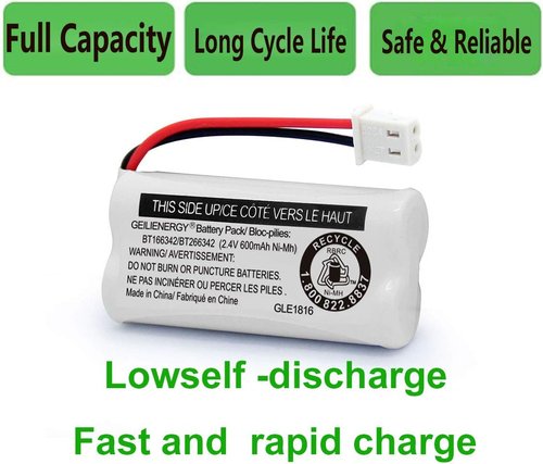 GEILIENERGY Cordless Phone Battery - Compatible with VTech & AT&T Models | Pack of 2