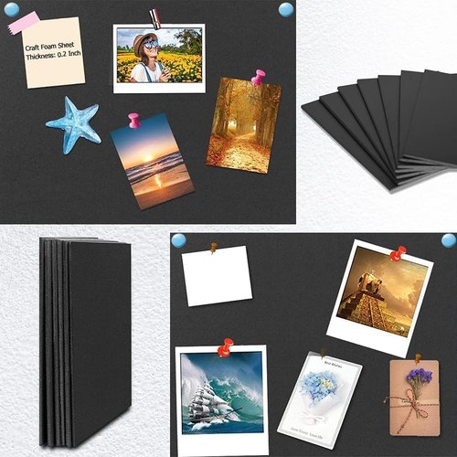 Black Foam Boards 30 Pack - 8x10 Inch, 3/16 Inch Thick Polystyrene Sheets for Art Projects
