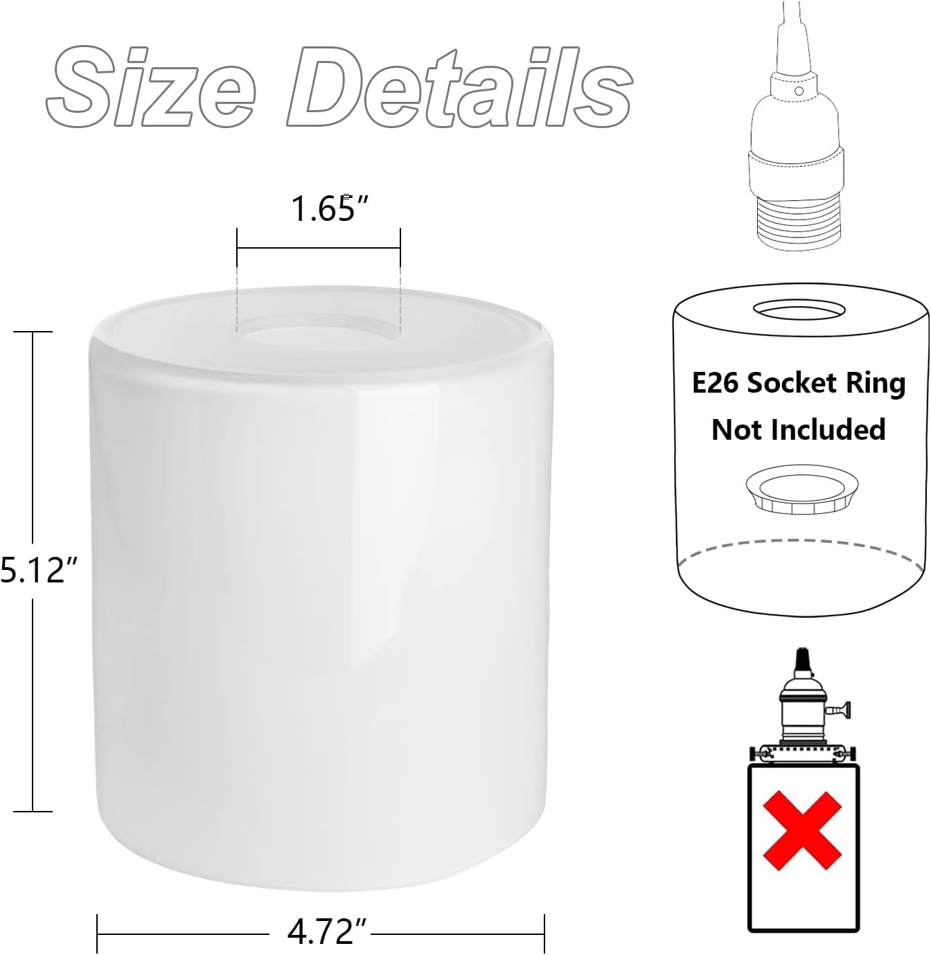 1 Pack Seeded Clear Glass Lamp Shade Replacement Glass Shade for Pendant light, Floor lamp, Desk lamp,Wall Sconces and Bathroom Vanity lights.1-5/8-Inch Fitter Opening