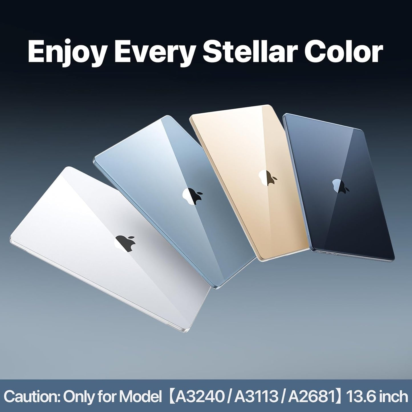 Soonjet MacBook Air 13-Inch Case - Crystal Clear Shell | Fits 2022-2026 Models, Color-Matched Design
