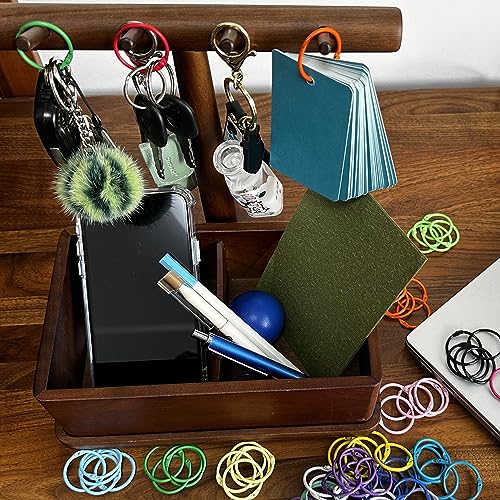 HoAoOo 50Pack 1 1/5 inch Binder Rings for Key Chains - Open Card Rings, Loose Leaf & Card Clips