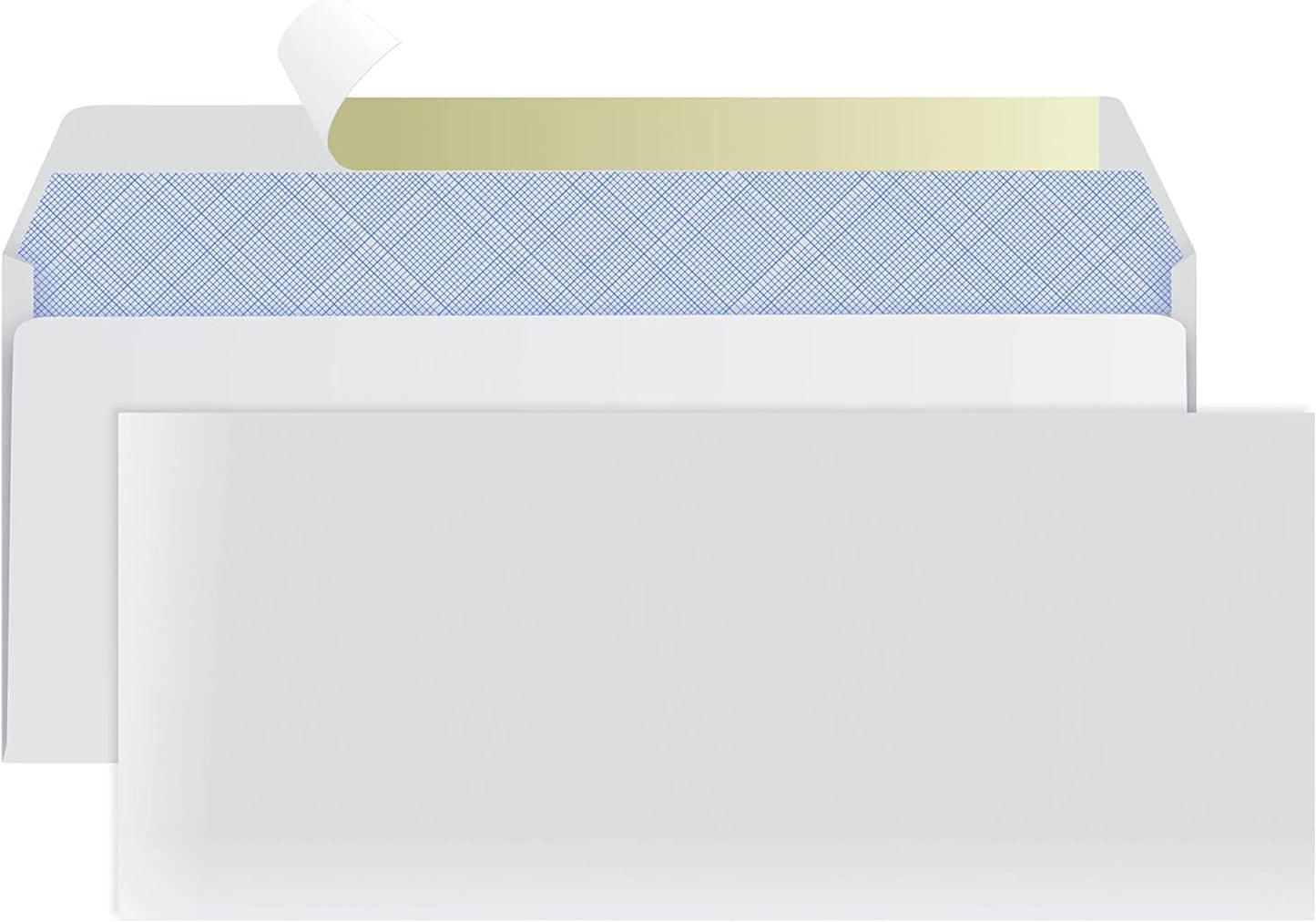 #10 Envelopes Letter Size Self Seal | 100 Business Mailing Security Peel and Sealing Envelope | 100% Tinted | no 10 White Windowless Legal Regular Plain Envelops Pack | 4-1/8 x 9-1/2 Inches | 24 LB