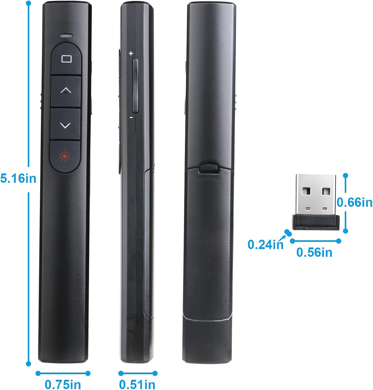 Skiennix Wireless Presenter Remote - Presentation Clicker with Hyperlink & Volume Control | Compatible with Keynote, PPT, Mac, PC, Laptop (Battery Included)