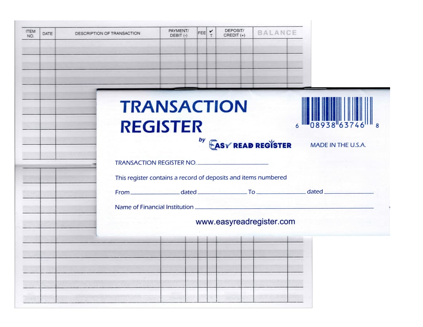 Checkbook Registers, Made in The USA, for Personal Checkbook - Checkbook Ledger Transaction Registers (24-25-26 Calendars, 18, Count)