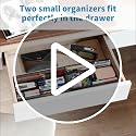 Shenee Black Desk Drawer Organizer Tray with 4 Compartments, 11" x 6.1" x 1.4"