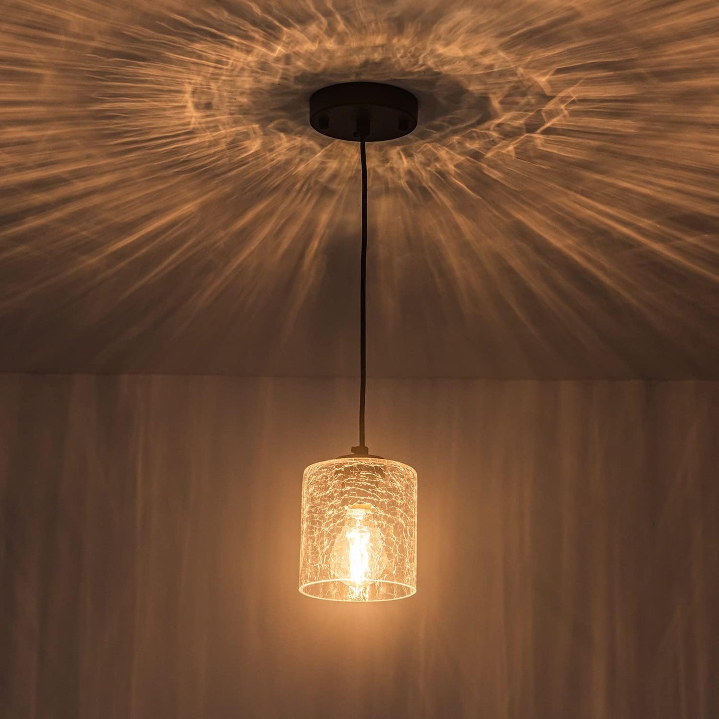 1 Pack Seeded Clear Glass Lamp Shade Replacement Glass Shade for Pendant light, Floor lamp, Desk lamp,Wall Sconces and Bathroom Vanity lights.1-5/8-Inch Fitter Opening