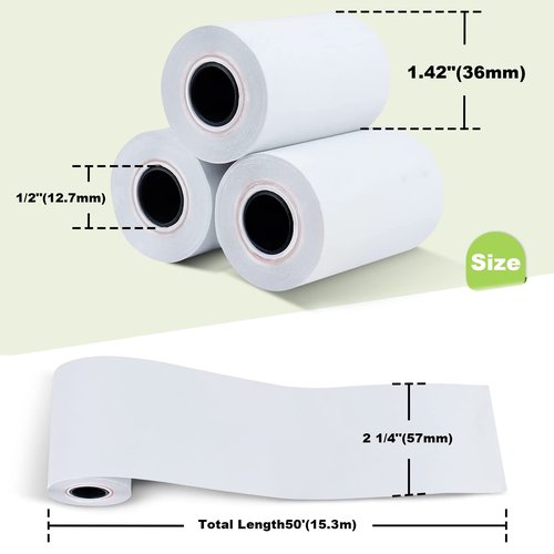 MFLABEL 2-1/4" x 50' Thermal Paper Rolls - 100 Rolls Bulk POS Receipt Papers for Clover, First Data Terminals | Credit Card Paper with HD Printing, Fade-Proof & Jam-Free Guarantee