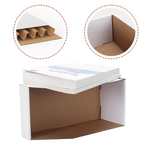ZBEIVAN Cardboard Storage Bins Boxes 35 Packs 12x6x4.5 Inches, Easy Assembly Pantry Organizer Bins for Shelf, White